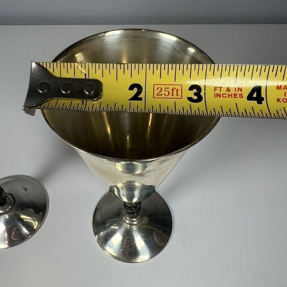 Vintage Spain Toledo Metal Goblets Chalice Cup Wine Glass Made in Spain - Picture 9 of 10